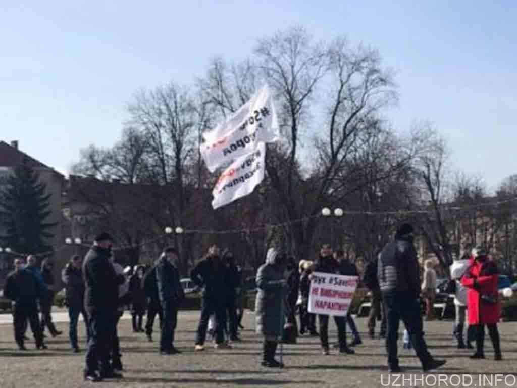 В Ужгороді підприємці протестували проти “вибіркового карантину”