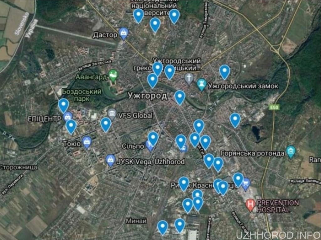 Де в Ужгороді знаходяться бомбосховища