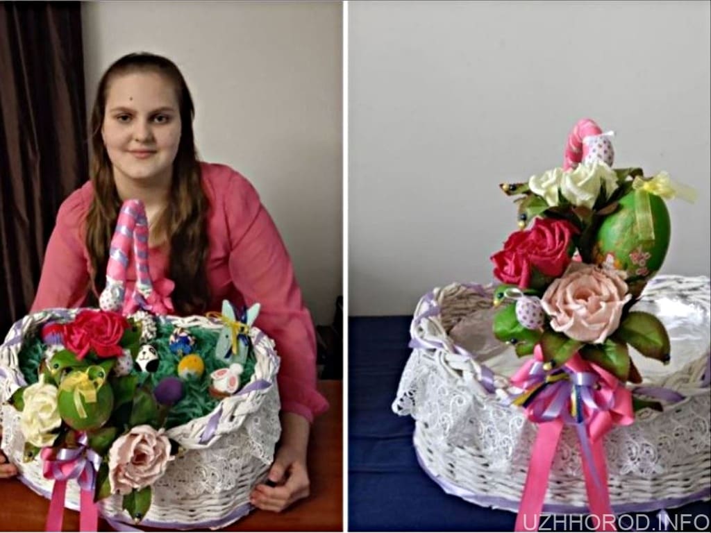 Великодній кошик з паперу сплела 12-річна ужгородка та здобула І місце у міжнародному конкурсі “Європейська весна”