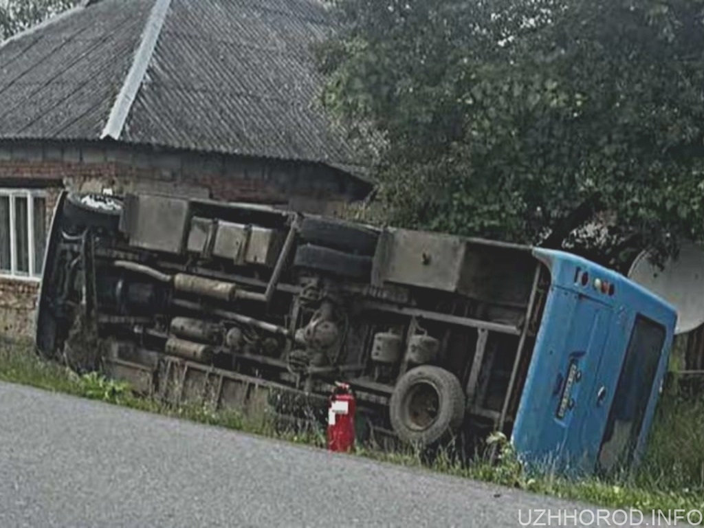 Аварія на Закарпатті: Рейсовий автобус з пасажирами перекинувся у кювет