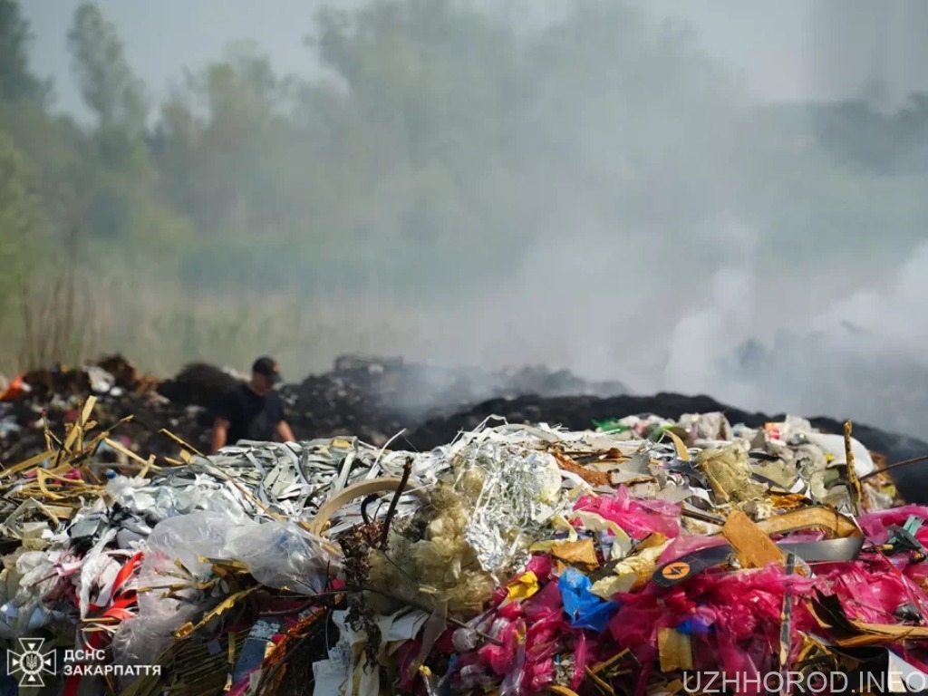 На Ужгородщині двічі гасили пожежі на сміттєзвалищах