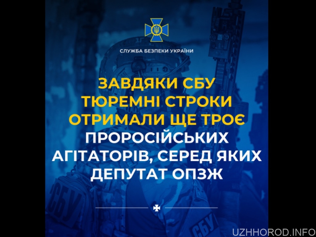 Завдяки СБУ тюремні строки отримали ще троє проросійських агітаторів, серед яких депутат ОПЗЖ