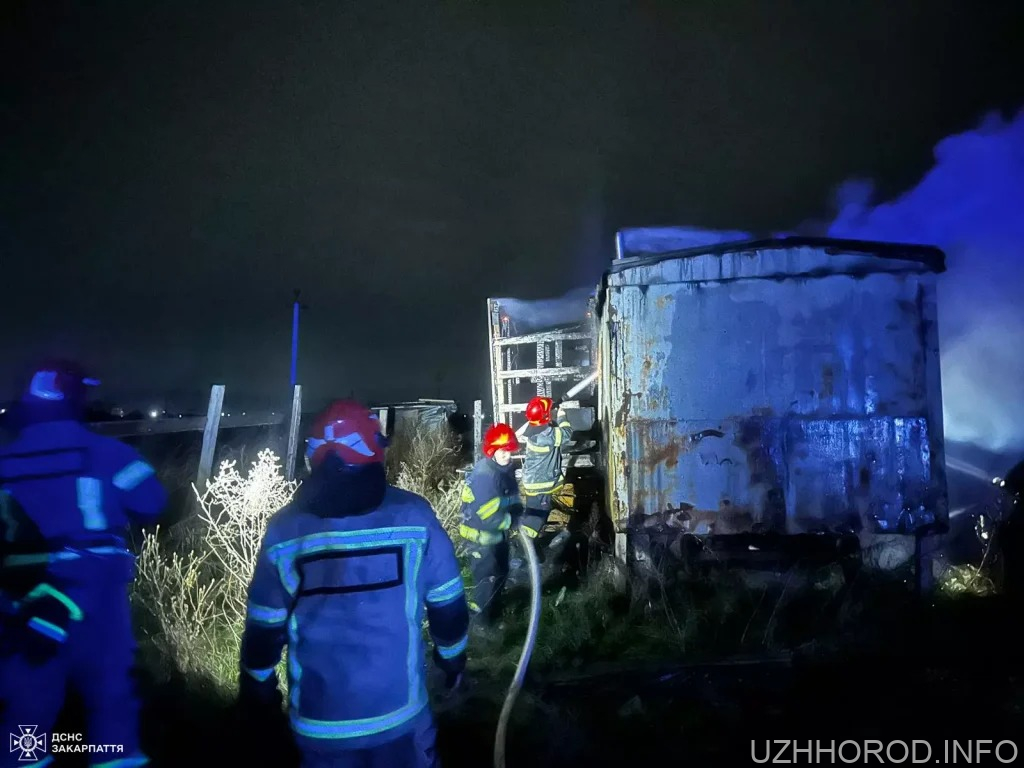 Ужгородські рятувальники ліквідували пожежу в металевому вагончику Ужгородські рятувальники ліквідували пожежу в металевому вагончику