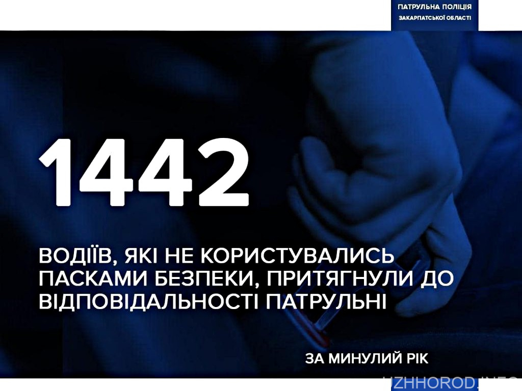 Закарпатські патрульні винесли 1442 постанови за їзду без пристебнутого ременя безпеки