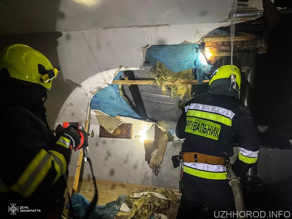 Ужгородські вогнеборці запобігли знищенню пожежею житлового будинку фото