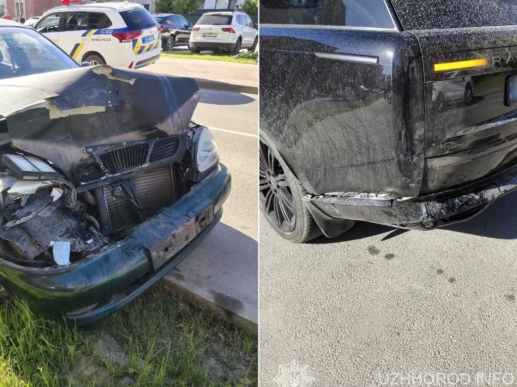 В Ужгороді пʼяний водій Daewoo врізався у Range Rover