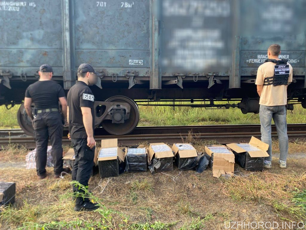 На Закарпатті у вантажному потязі виявили контрабанду сигарет фото