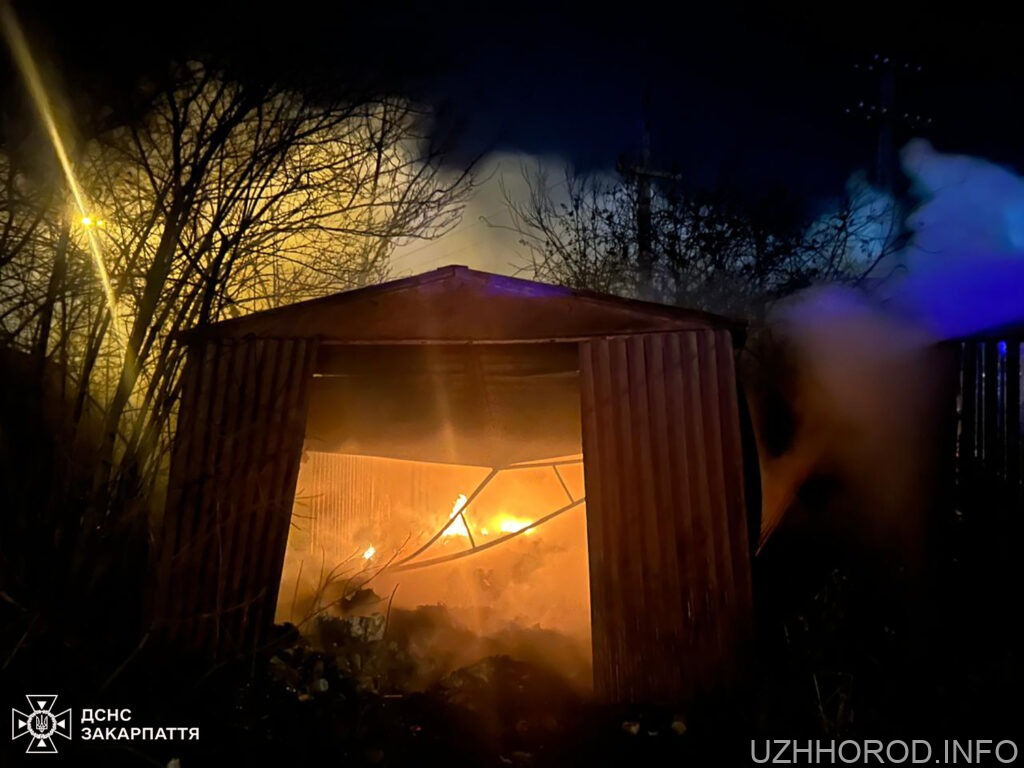 Вогнеборці Ужгорода ліквідували пожежу у двох гаражах фото